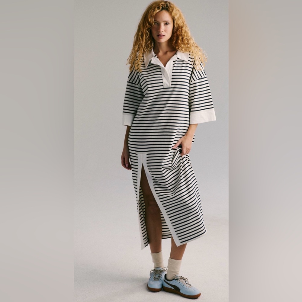 NWT FREE PEOPLE - FREE-EST JACKSON RUGBY MIDI DRESS SIZE MEDIUM